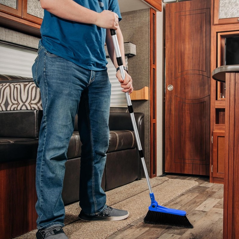 Camco Adjustable Broom and Dustpan, Compact RV Cleaning Set Marine, Home,43623-A gallery