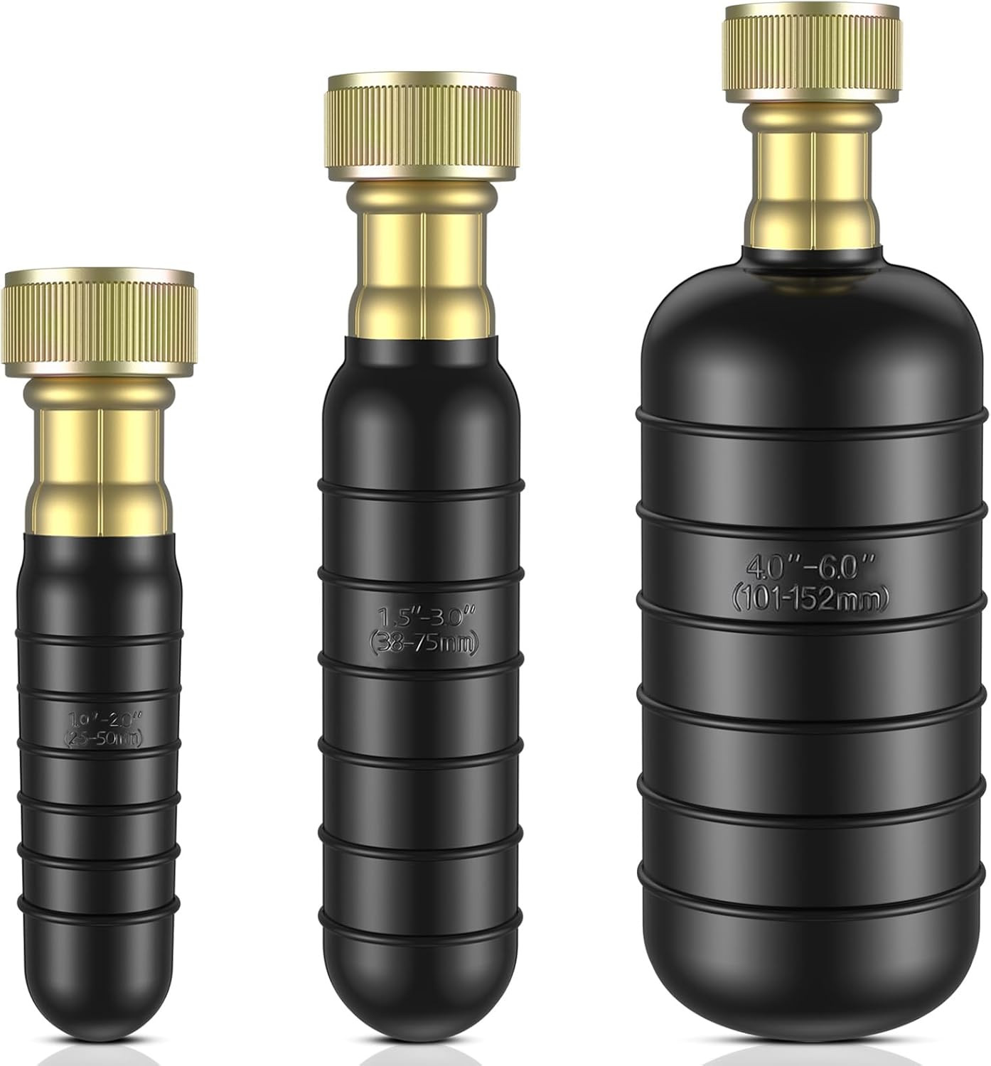 3-Pack Drain Bladder Kit Water-Powered Rubber Drain Cleaning Bladder Fits 1 To gallery