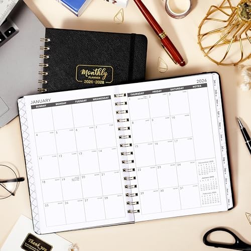 2026-2028 Monthly Planner - 3 Year Monthly Planner 2026-2028, January Black gallery