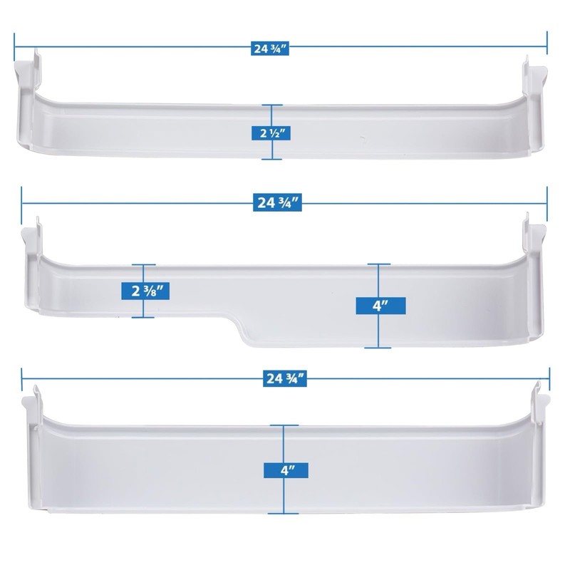 Top + Middle + Bottom Door Bin Compatible with Refrigerator 240337901 240338101 gallery