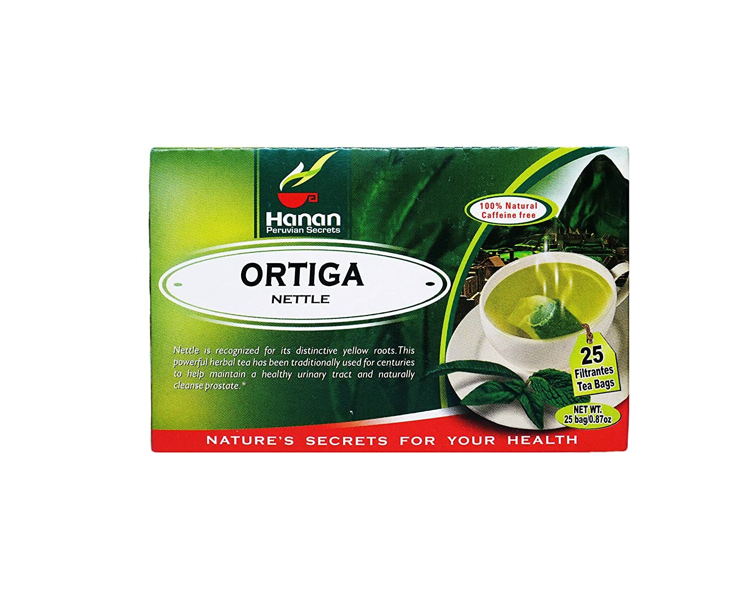 Hanan Peruvian Secrets Ortiga| 100% Natural Nettle | 25 Tea Bags | Naturally Aid gallery