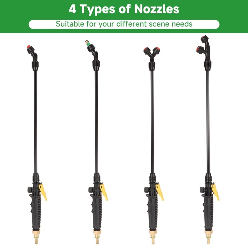 Acid Resistant Sprayer Wand Replacement with 4 Nozzles, 1/4, 3/8 Brass Barbs gallery