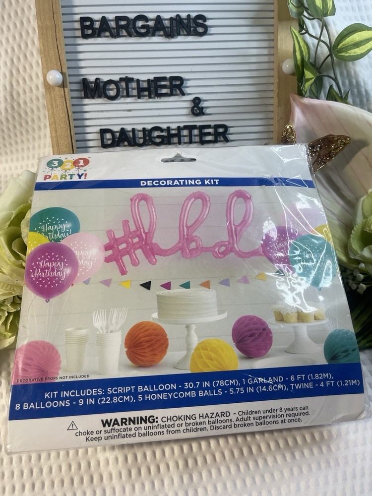 321 Party Hello Birthday Decorating Kit Balloons Garland Honeycomb Party Decor