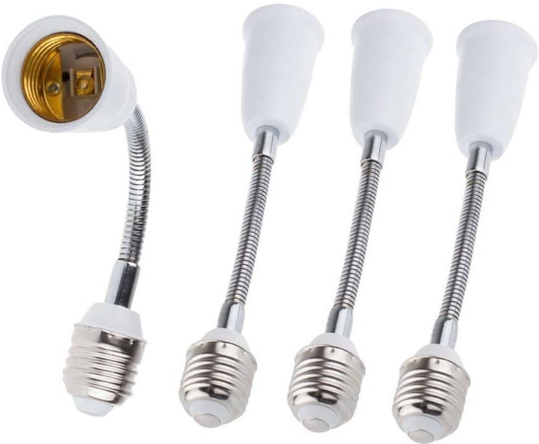 4 Pack E27 Adjustable Flexible Light Bulb Extension Socket Lamp Adapter Extender gallery
