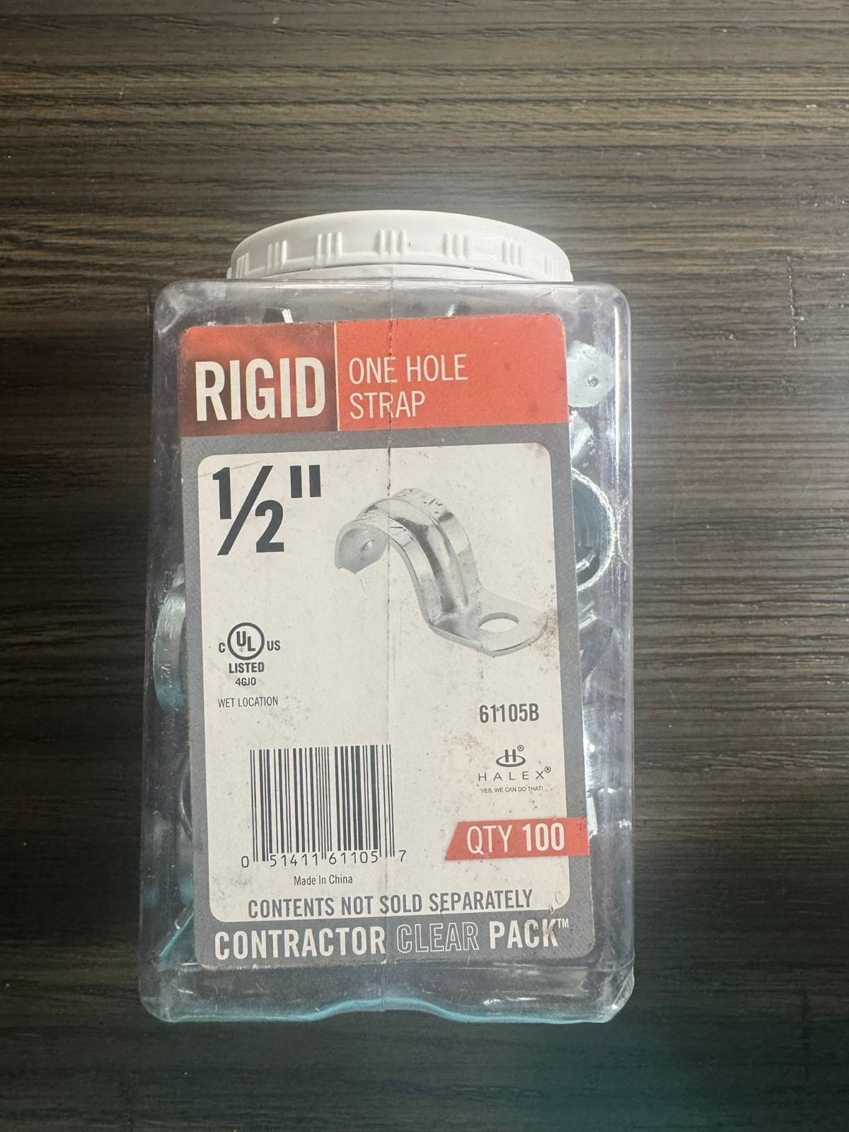 Halex 61105B Rigid One Hole Strap, 1/2In, Zinc Electro Plated (100-Pack) gallery