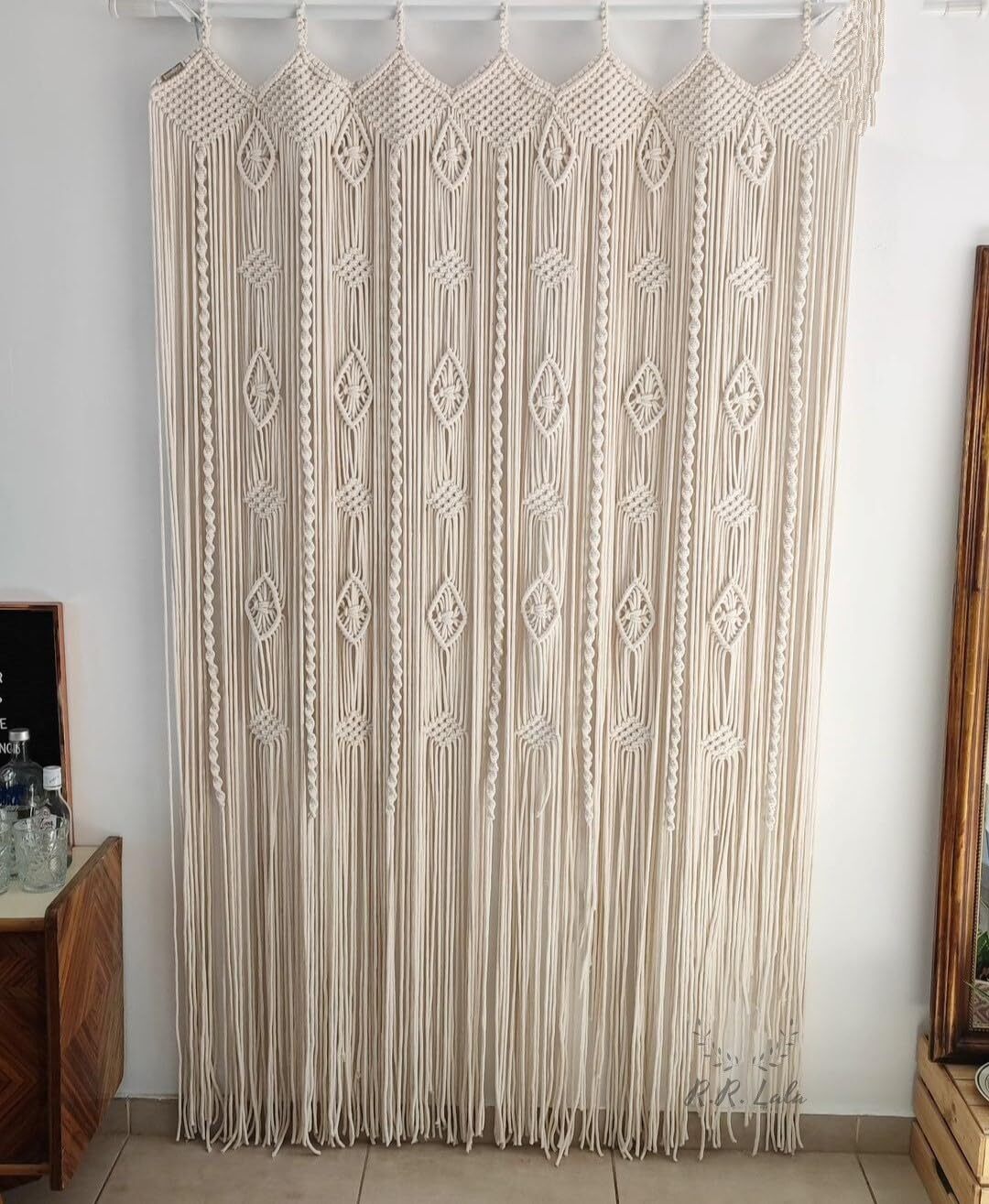 Handmade Wall Curtain, Macrame Curtain, Macrame Wall Hanging, Macrame Decoration gallery