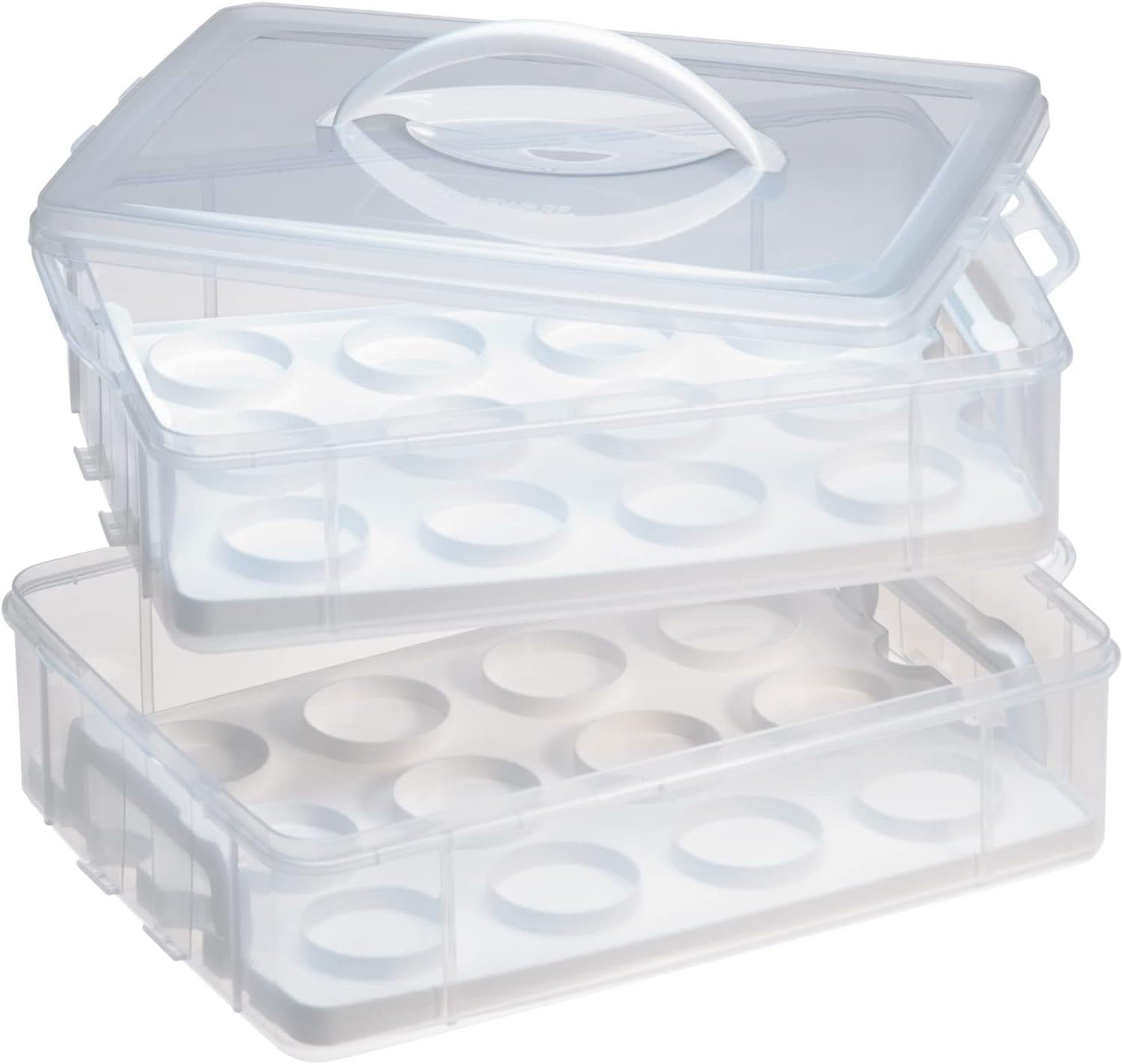 Plastic Snap 'N Stack 2-Layer Cookie, Cake, Cupcake and Brownie Storage Carri... gallery
