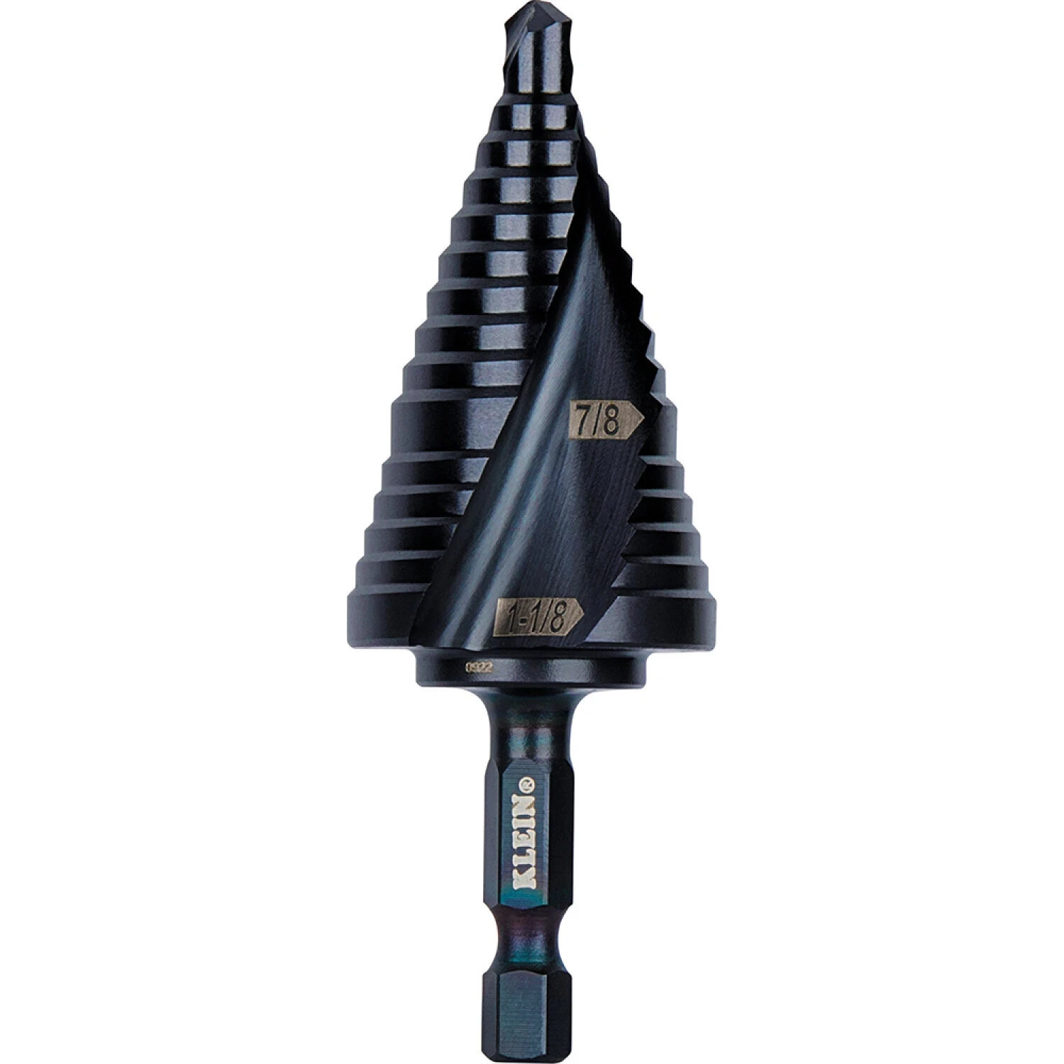 Klein Tools QRST11 Step Drill Bit, Quick Release, Spiral Flute, 7/8 to 1-1/8 In gallery