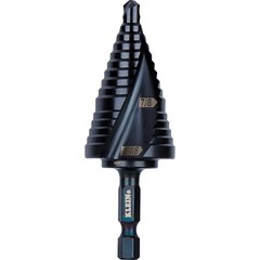 Klein Tools QRST11 Step Drill Bit, Quick Release, Spiral Flute, 7/8 to 1-1/8 In