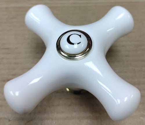 DELTA SELECT ONE BRILLIANCE BRASS PORCELAIN CROSS HANDLE COLD HK35C-BB gallery