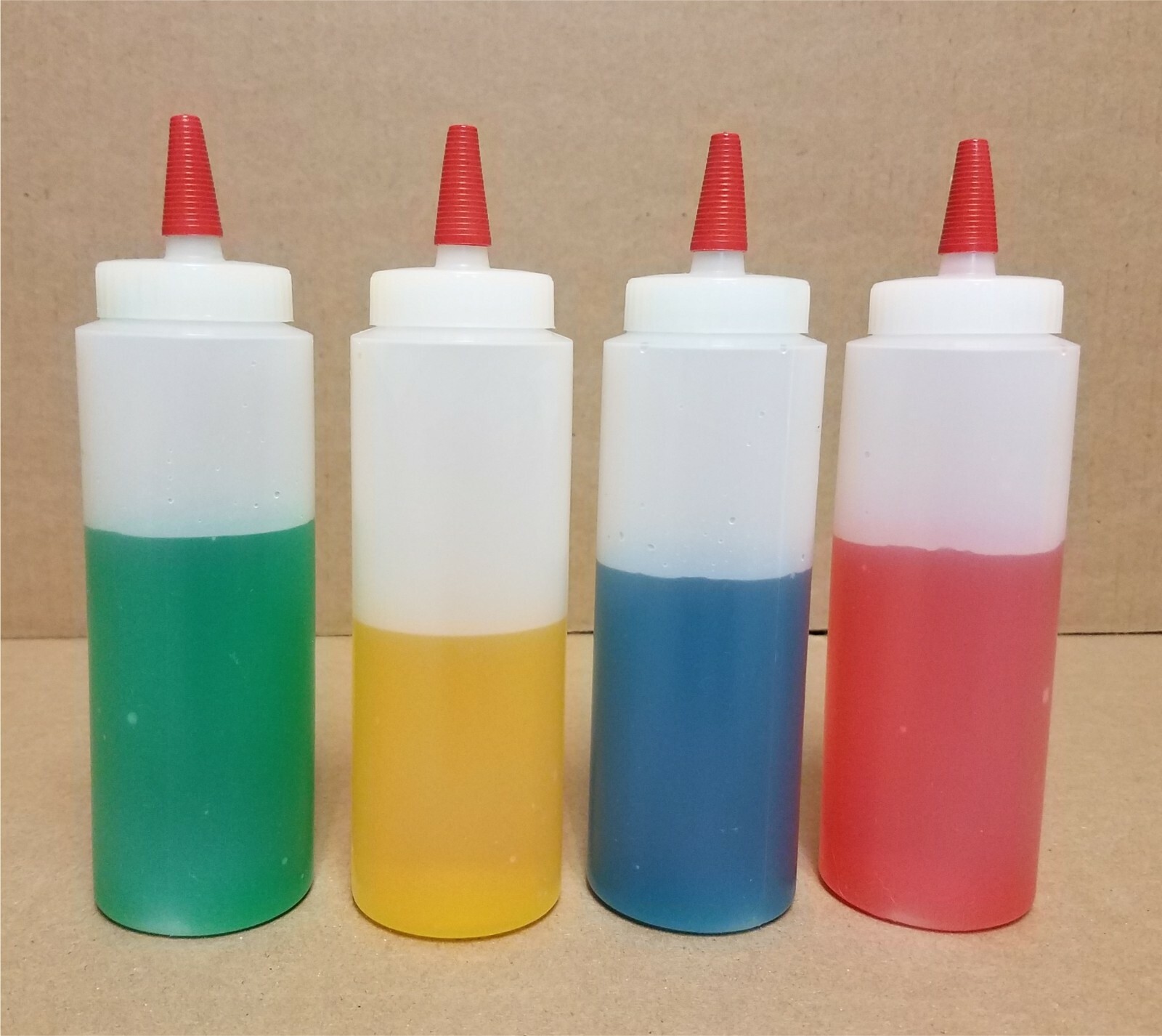 8 oz WIDE MOUTH LDPE Squeezable Plastic Condiment Bottles (Lot of 4) gallery