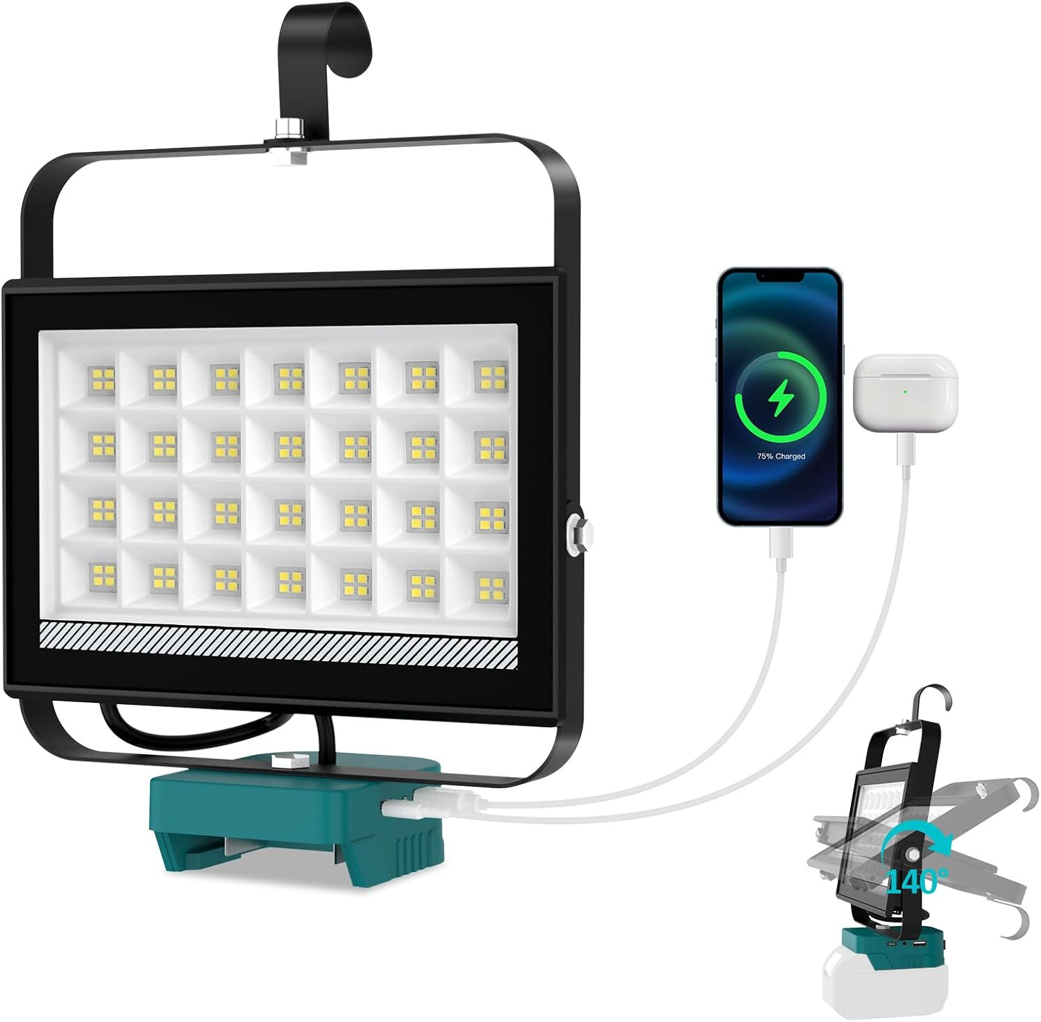 100W LED Work Light, Cordless Portable Light for 20V Max Battery(Not Included... gallery