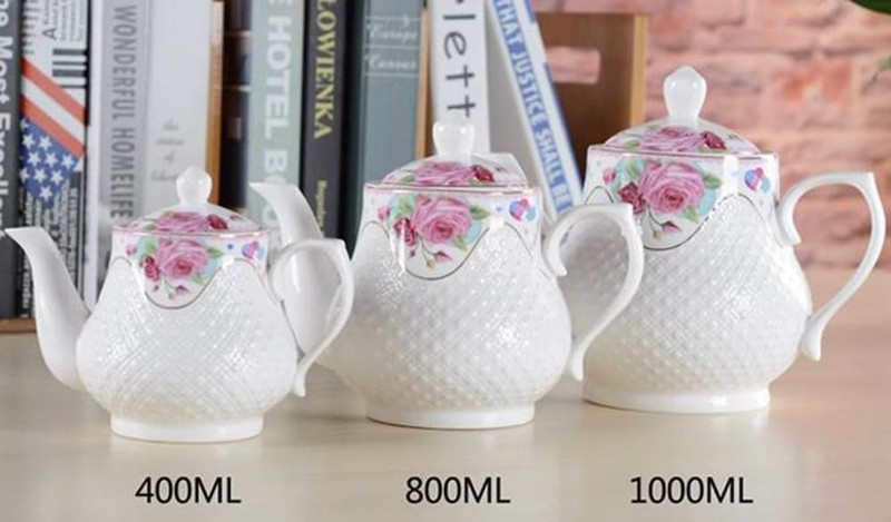 Small Teapot Flower Ceramic Tea Pot For 1 Person Use 13oz 400ml Drinkware Gift gallery