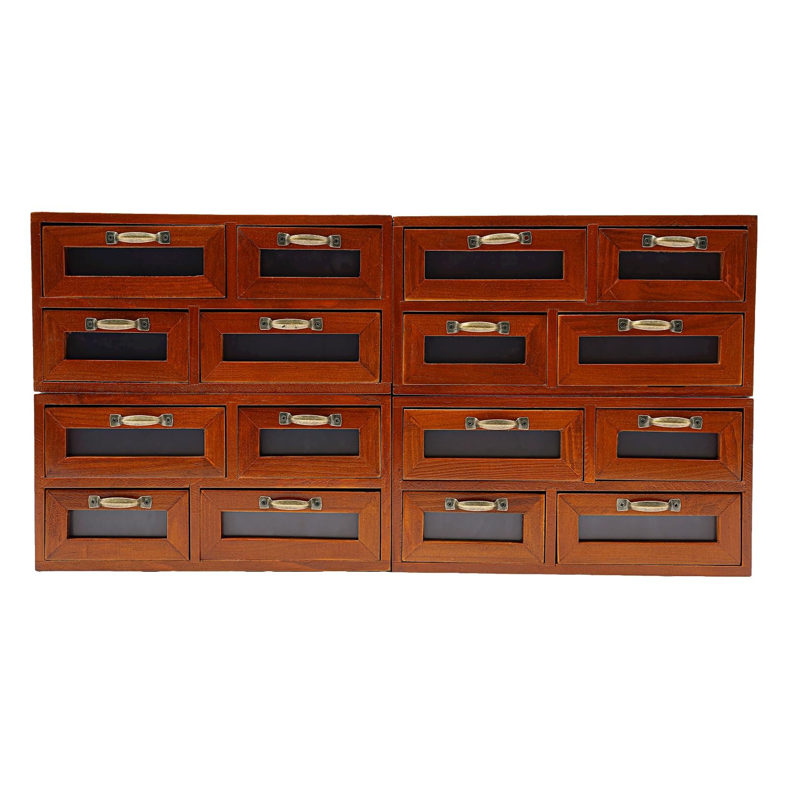 Vintage Small Wooden Desktop Storage Box Drawer Display Shelf Organizer Craft US gallery