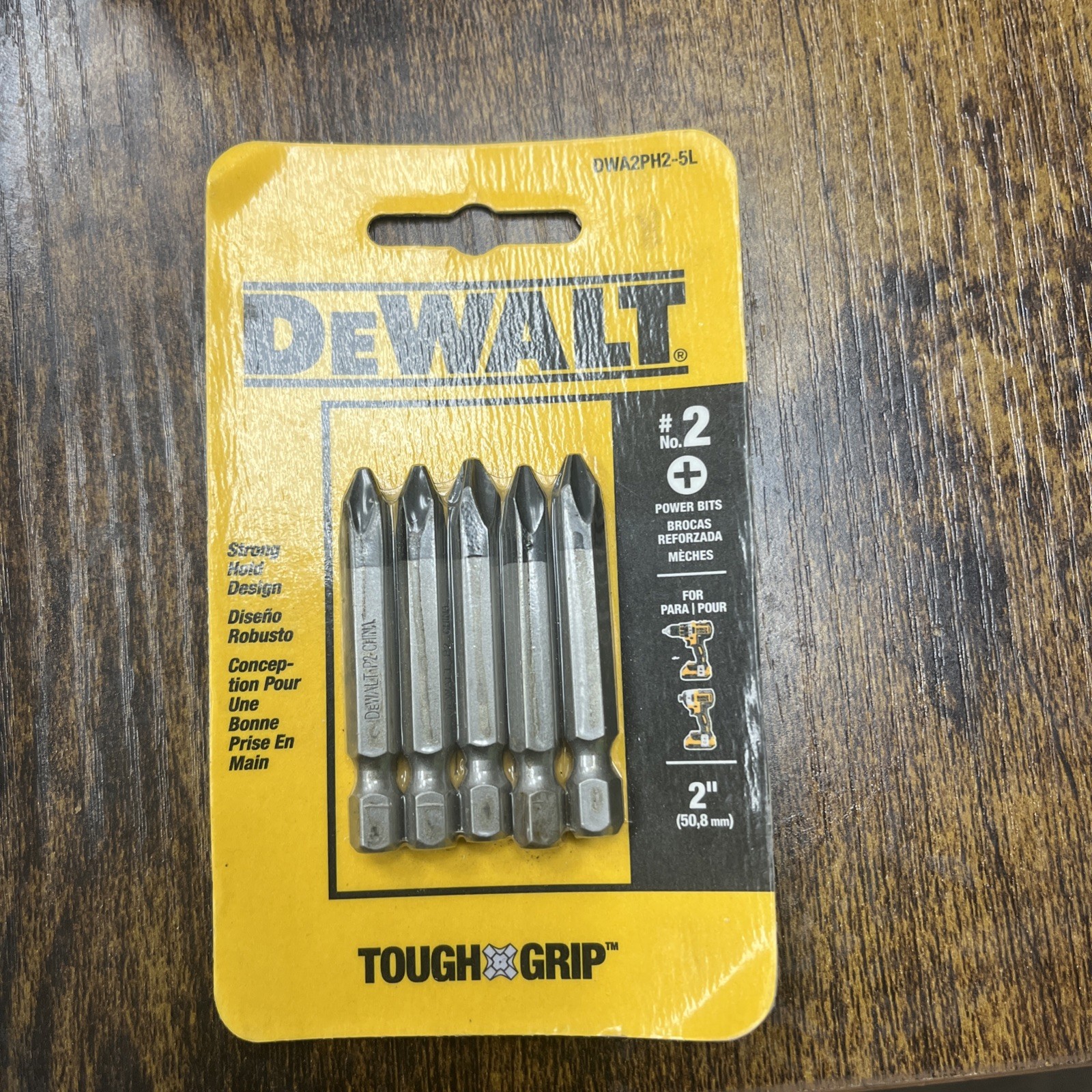Dewalt Tough Grip #2 Power Bits x 2" 5pc Strong Hold Design Model DWA2PH2-5L gallery