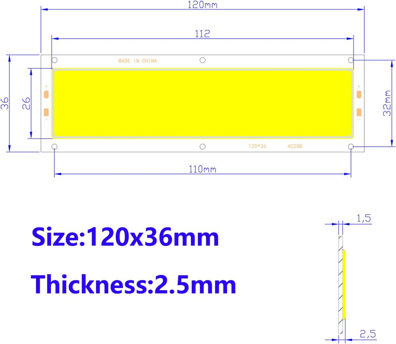 5 Pack COB LED Bar Lamp Module, 112-SMD Chip, 1600LM 16W Light Strip, DC 12V Inp gallery