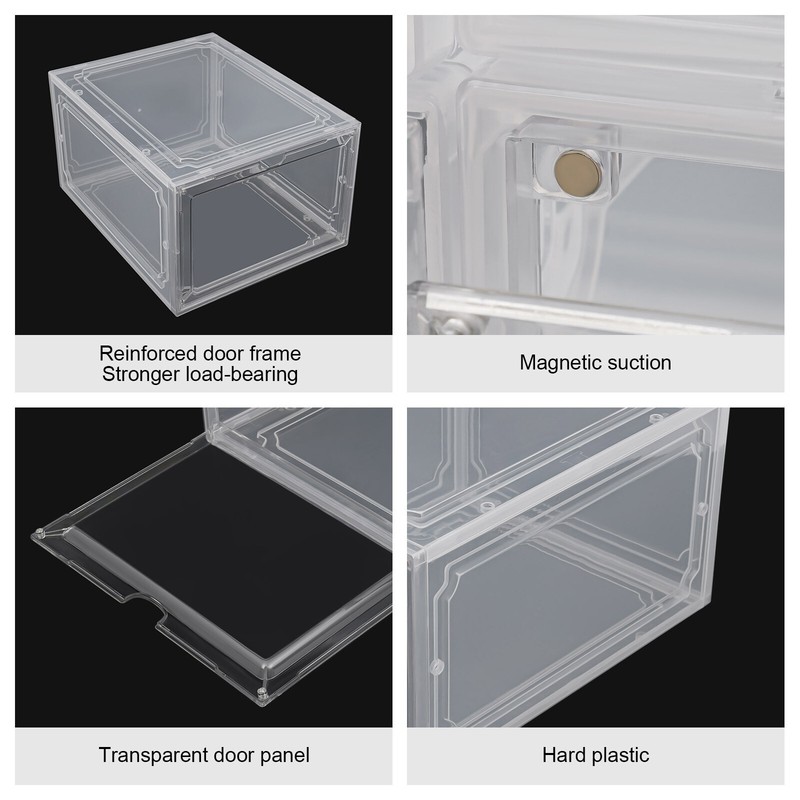 12PCS Shoe Containers Transparent-Front Door Open Acrylic Shoe Display Cabinet gallery