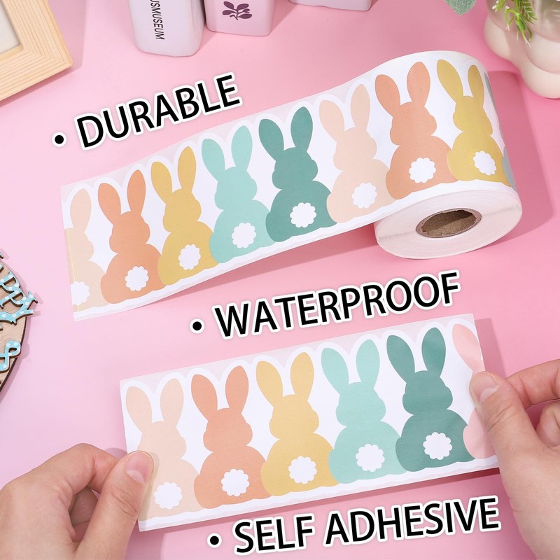 65.6 Ft Easter Bulletin Board Border Pastel Pink Yellow Green Bunny Die Cut B... gallery