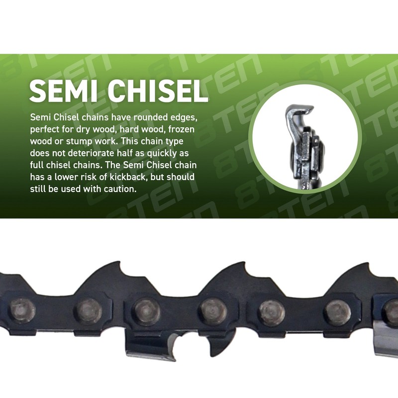Semi Chisel Chainsaw Chain 20 Inch .063 3/8 72DL for Stihl Husqvarna 2 Pack gallery