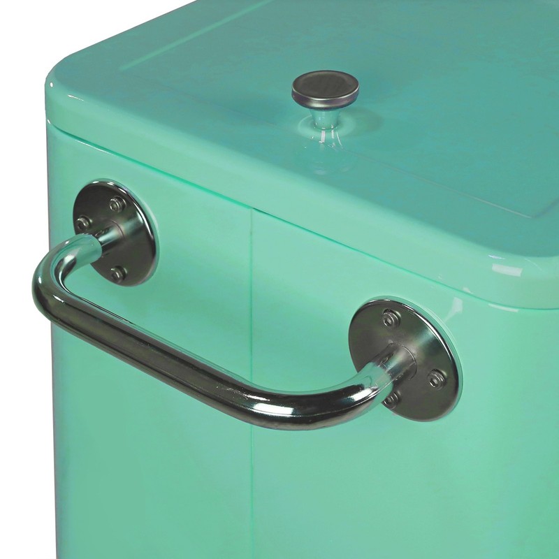 Retro 80Qt Quart Rolling Cooler Cart Ice Chest Patio Outdoor Portable Seafoam gallery