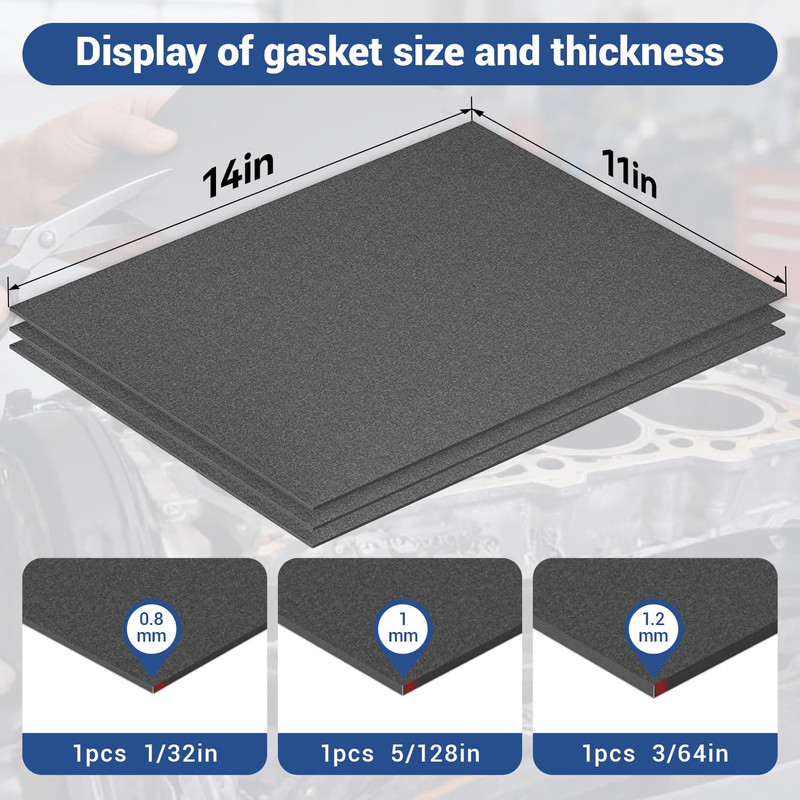 Non-Asbestos Gasket Material - 3 Pcs 14"X11"Inch High Temperature Gasket Materia gallery
