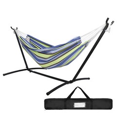 Multi-color Hammock with Stand for 2 person with Carrying Case Outdoor Patio Use