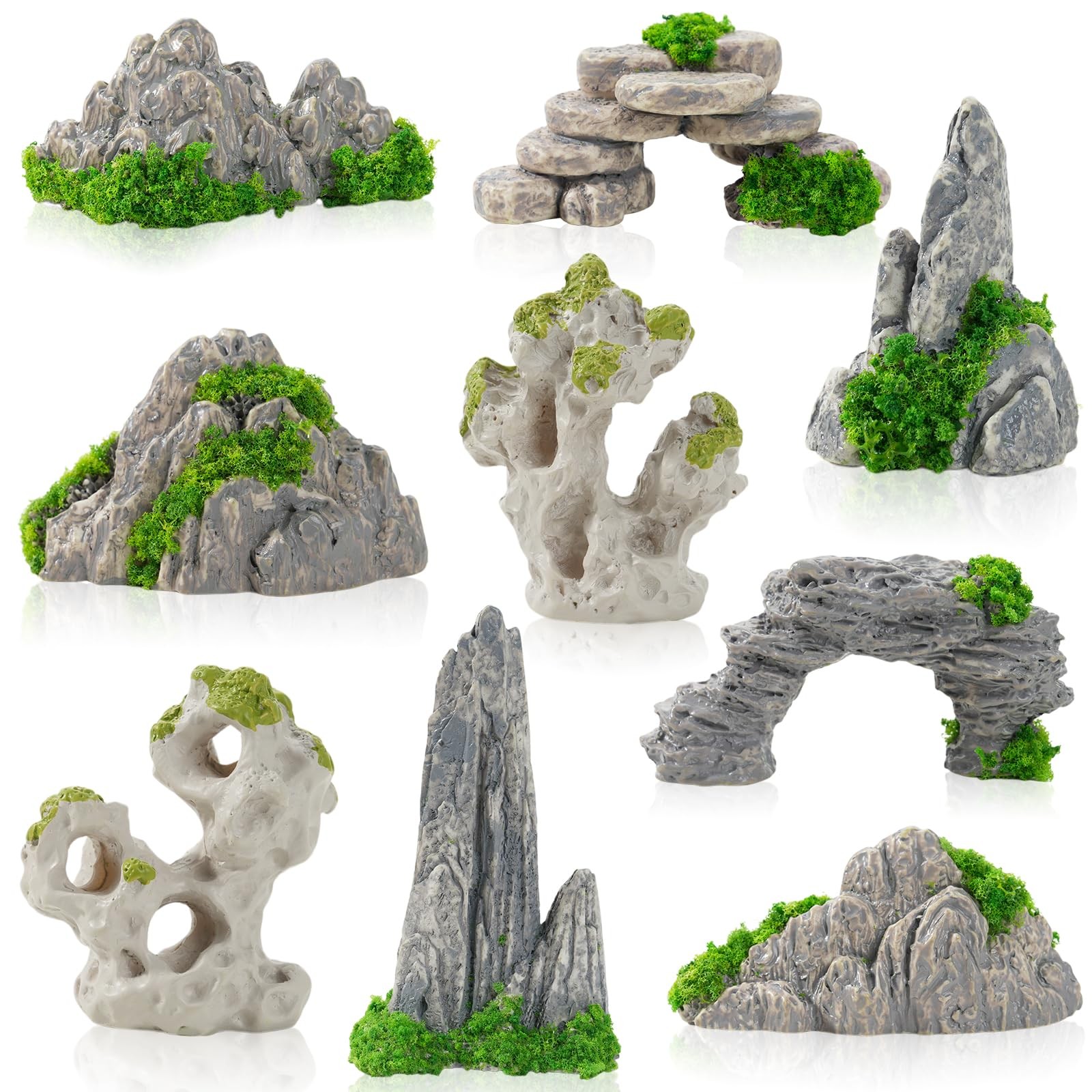 27 Pcs 9 Styles Zen Garden , Miniature Rockery Decoration Mini Garden for Mic... gallery
