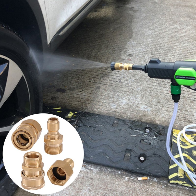 4Pc Pressure Washer Adapter Set Quick Disconnect Kit M22 Swivel to 3/8'' Connect gallery