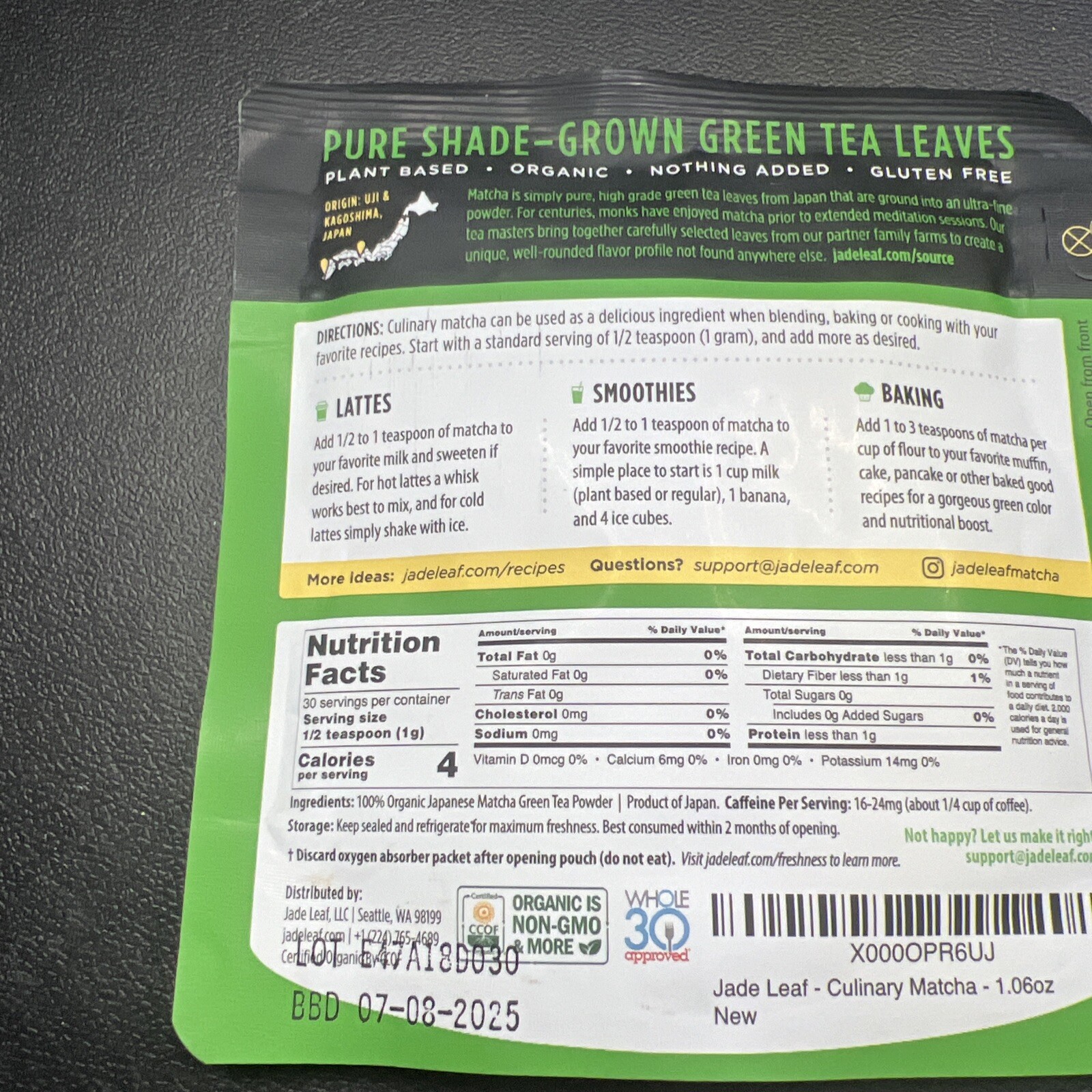 2x Jade Leaf Organic Matcha Green Tea Powder Japanese Origin Premium 1.06oz gallery