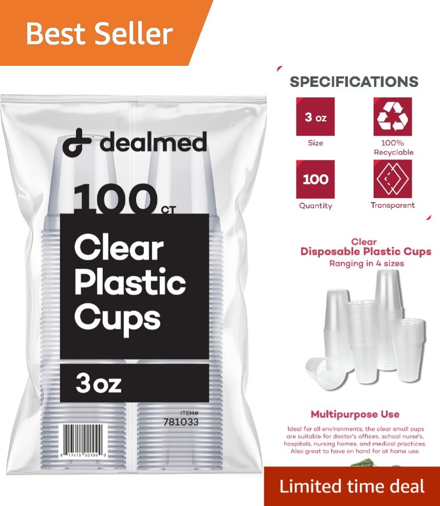 Durable 3 oz. Disposable Cups - 100 Pack, Perfect for Dental & Veterinary Use