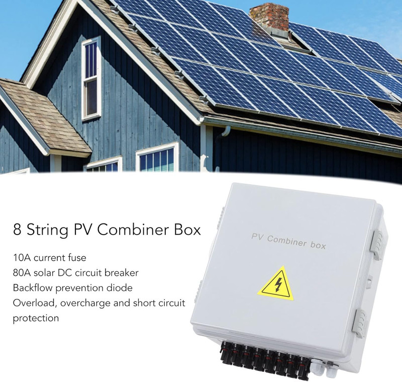 8 String Waterproof Solar Combiner Box with 80A Breaker for PV Systems gallery