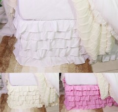 Pleated Ruffle Bed Skirt – Solid Color – Dust Ruffle All Sizes – 3 Colors – NEW