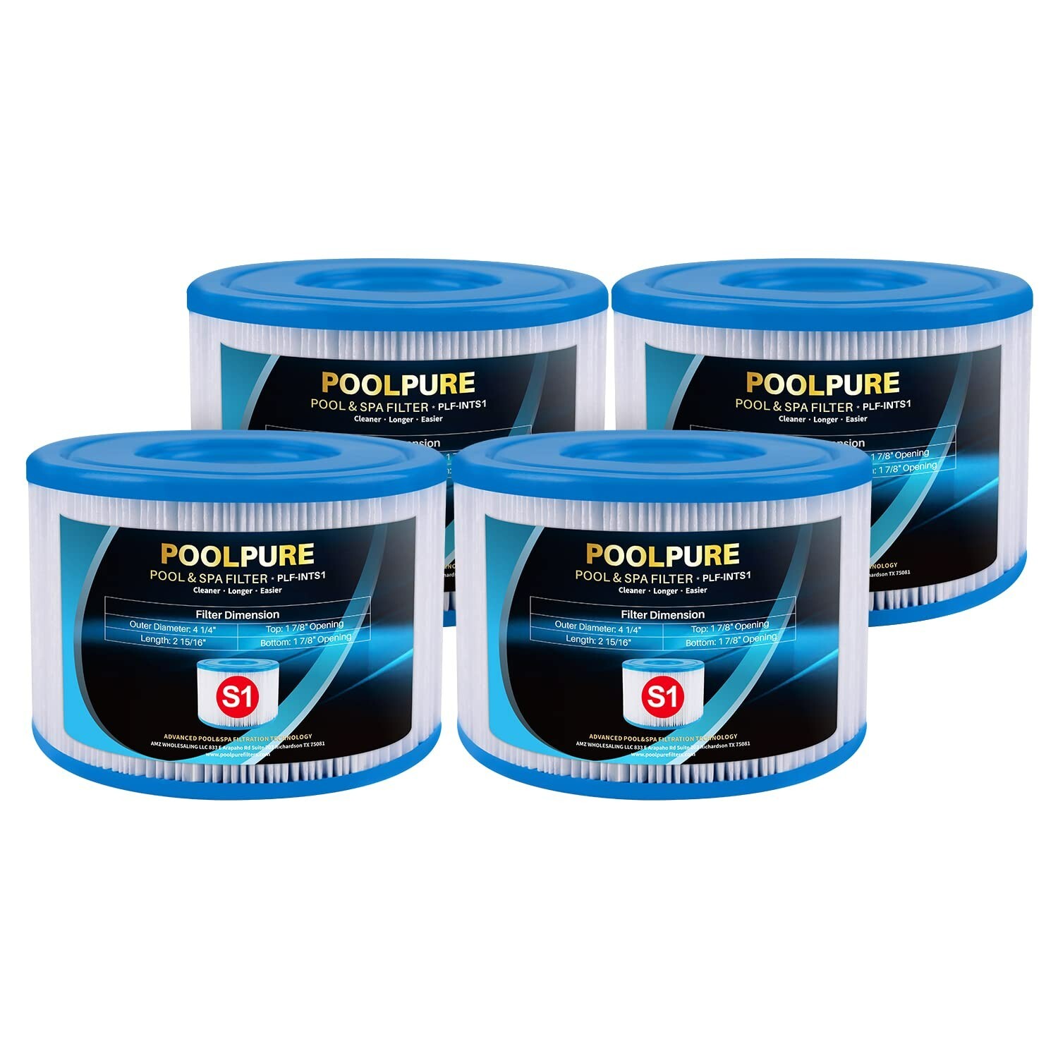 POOLPURE 4 Pack Type S1 Replacement PureSpa Filter for Easy Set Pool Cartridges gallery