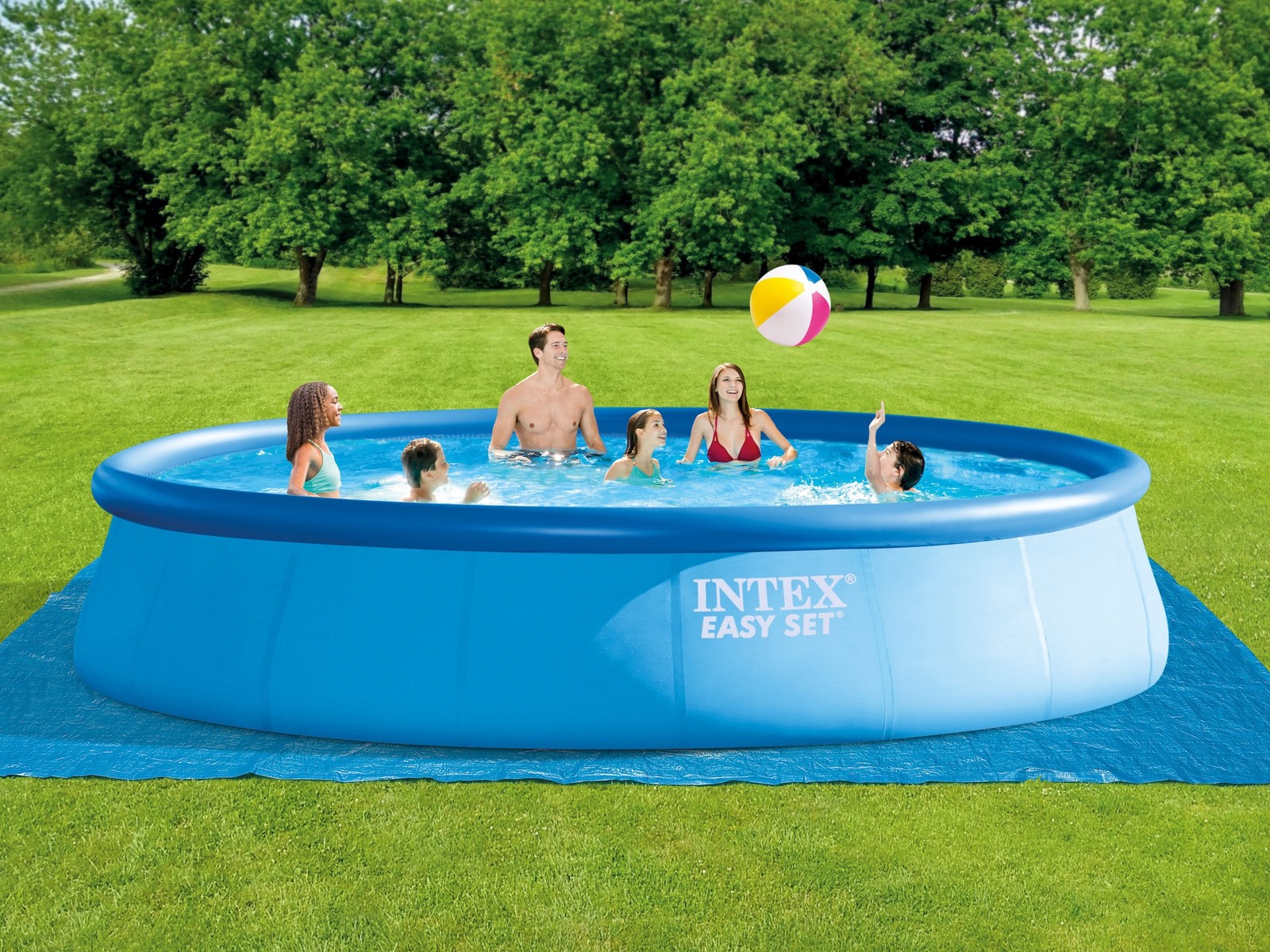 Intex Easy Set 18ft x 48in Inflatable Pool with 1500 GPH Filter Pump gallery