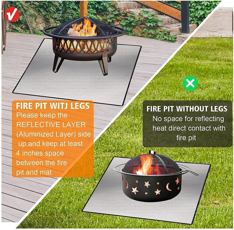 40 x 40 inches Square Fire Pit Mat4-Layer Fireproof Under Grill Mat Heat Insu... gallery