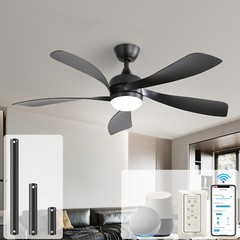 Sofucor 52″ Smart Ceiling Fan with Lights and Remote Work with Alexa/Google/App
