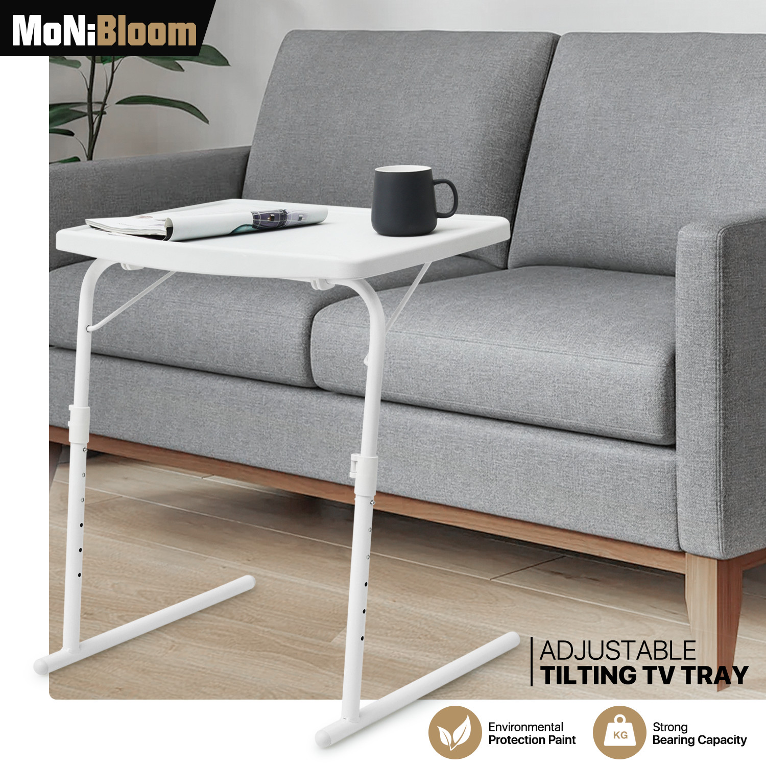 Foldable Adjustable Height TV Tray Home Portable Sofa Bed Side Table Laptop Desk gallery