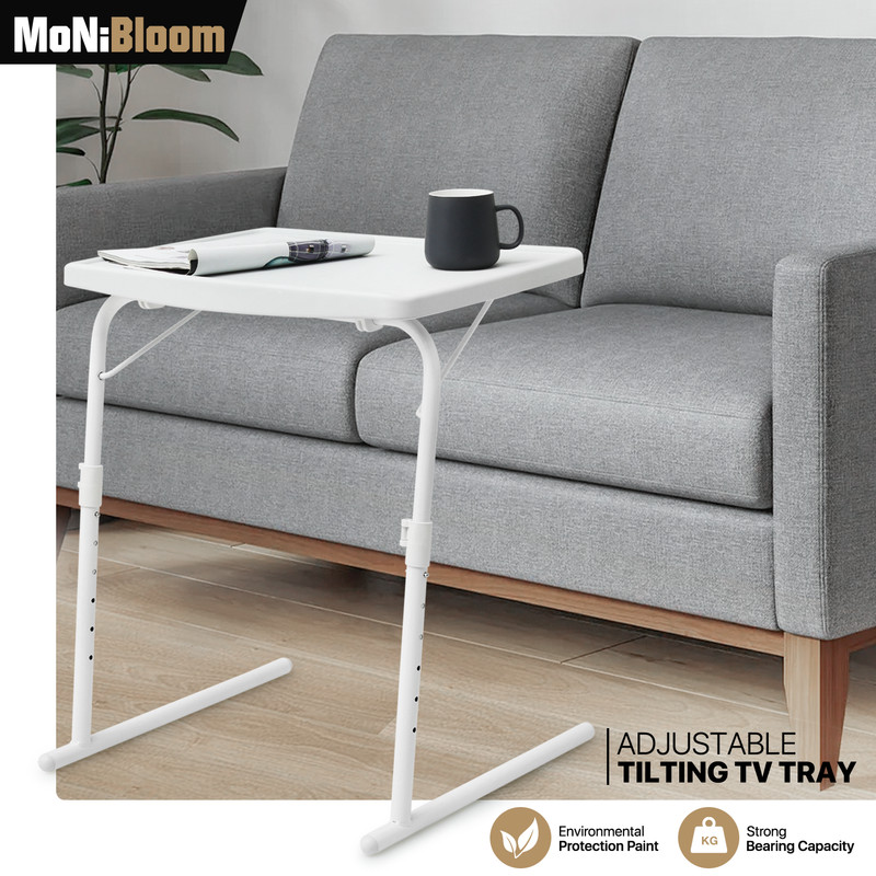 Foldable Adjustable Height TV Tray Home Portable Sofa Bed Side Table Laptop Desk gallery