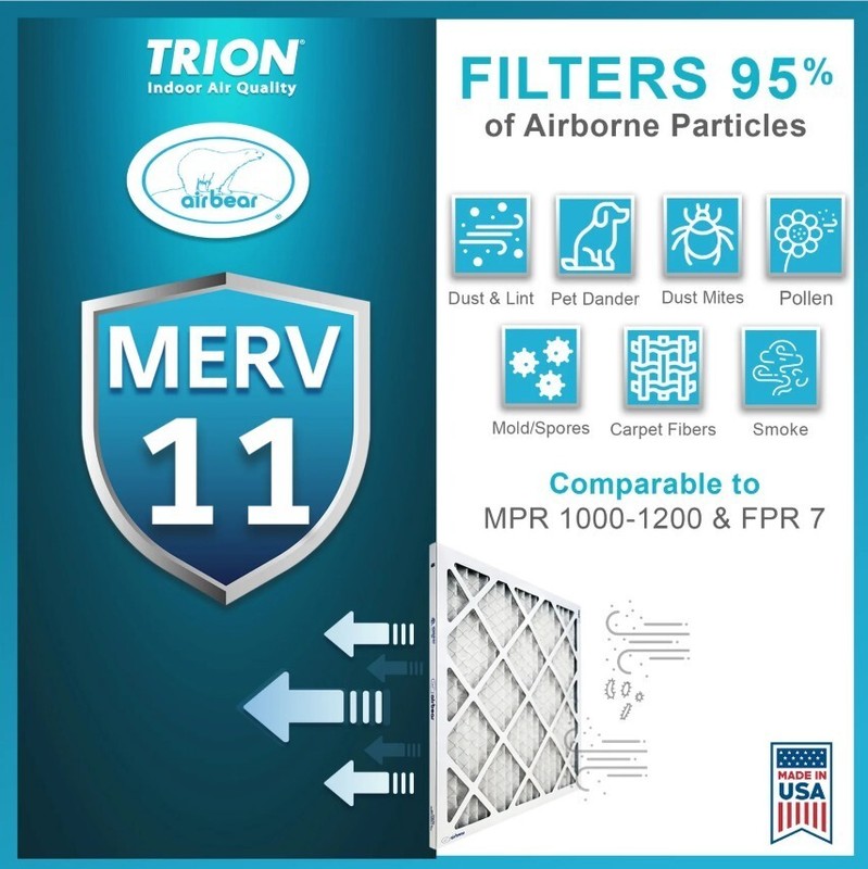 Trion Air Bear 259112-105 (2 Pack) - 16" x 25" x 5" Pleated Air Filter, MERV 11 gallery