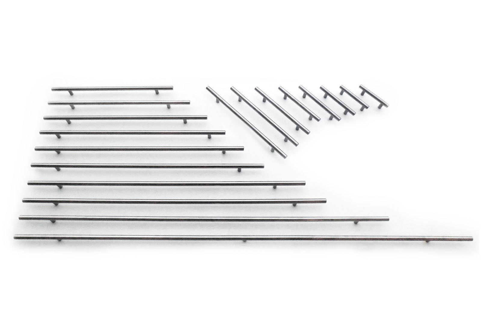Bar Pull Modern Cabinet Handle Brushed Nickel Solid Steel 12 mm gallery