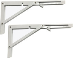 White Folding Shelf Brackets Max. Load 220 Lb, Heavy Duty DIY Wall Mounted Shelf