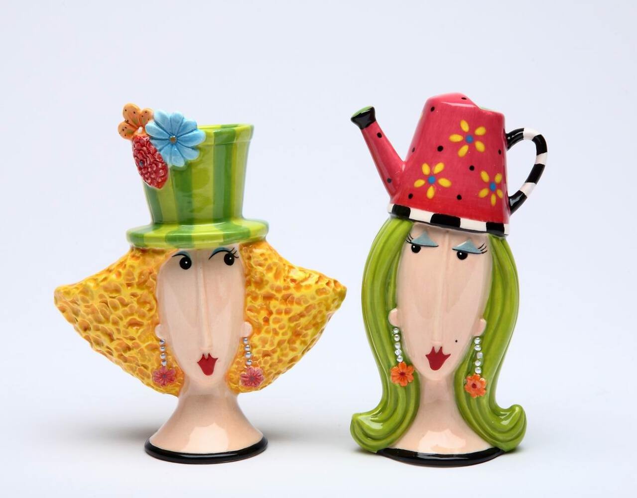 Ceramic Garden Ladies Salt and Pepper Shakers-Home Décor, Gift for Her or Mom, G gallery