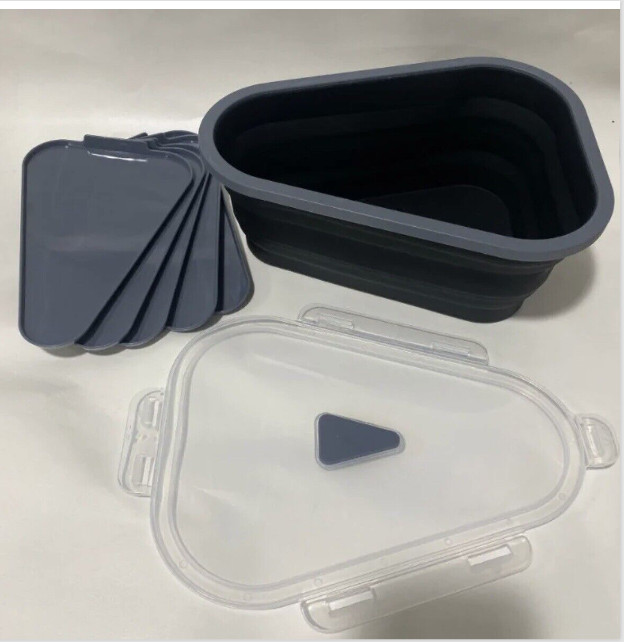 Pizza Storage Container Box Foldable Triangular Reusable Pack Container Multiuse gallery