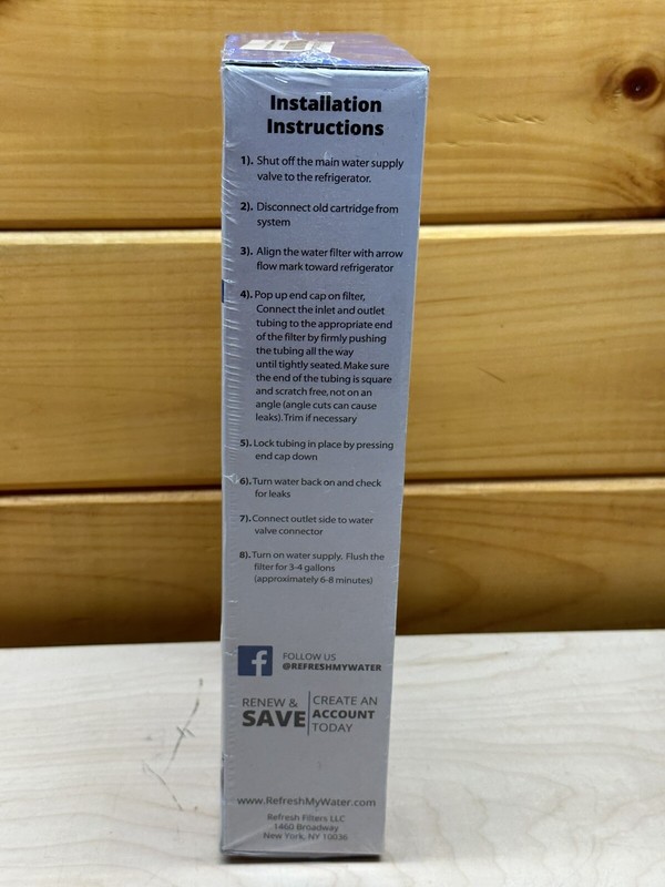 (2) Pack Refresh Refrigerator Water Filter R-GXRTDR-S 0.5-1GPM 30-120PSI 300gal gallery