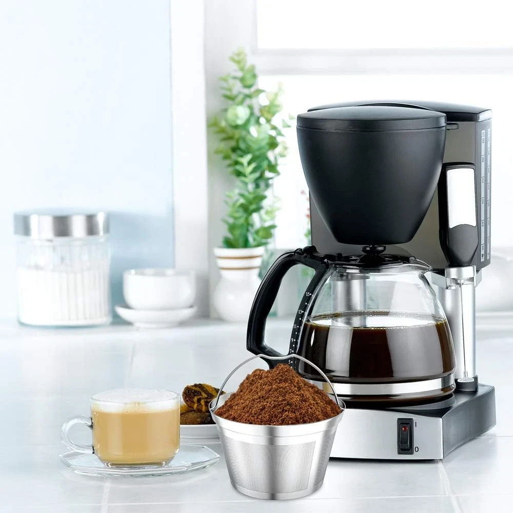 Reusable 4-5Cup Basket Replacement Coffee Filters- Stainless Steel Permanent Cof gallery
