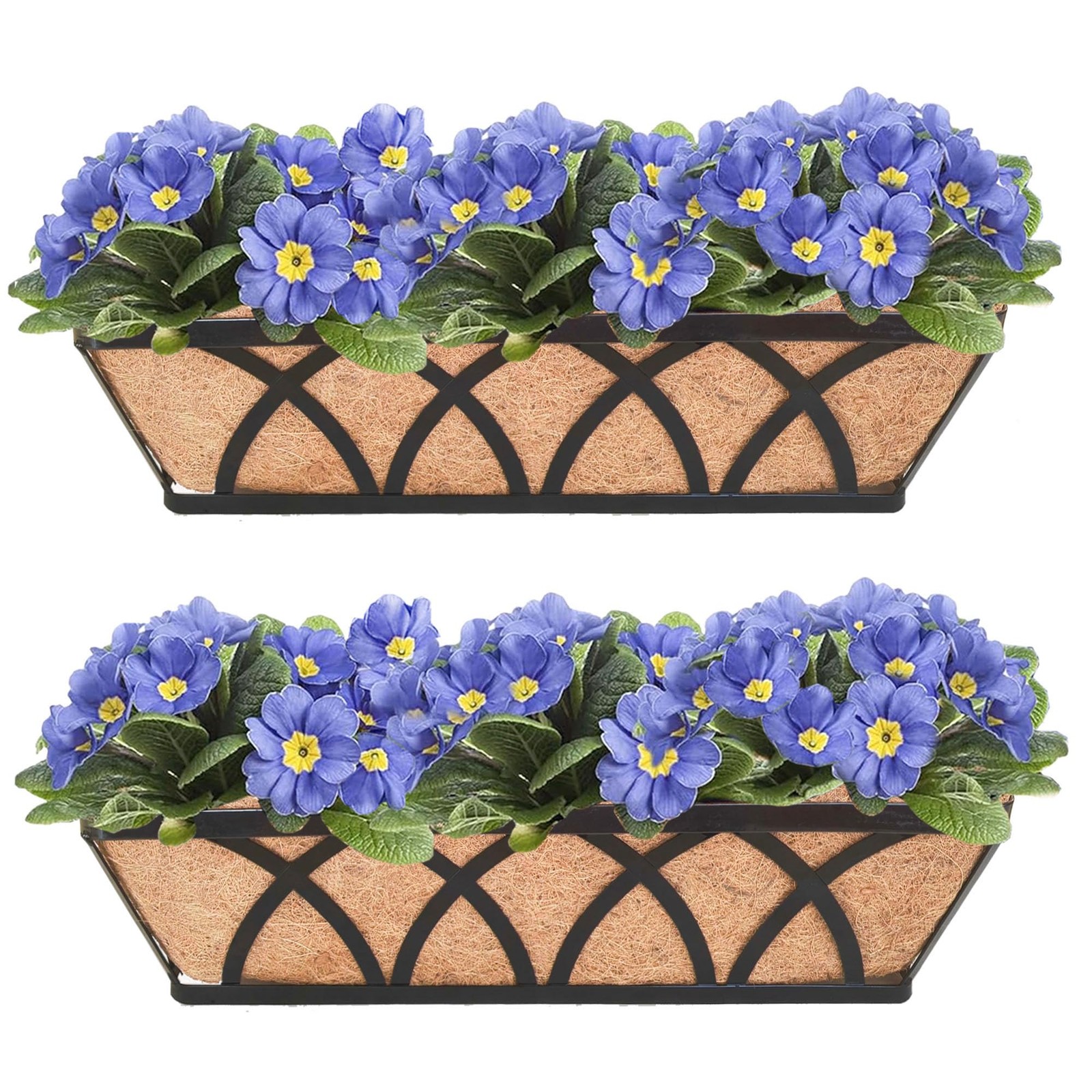 24" Flat Railing Planter Box 2 Pack Metal Planters for Deck, Balcony, Patio gallery