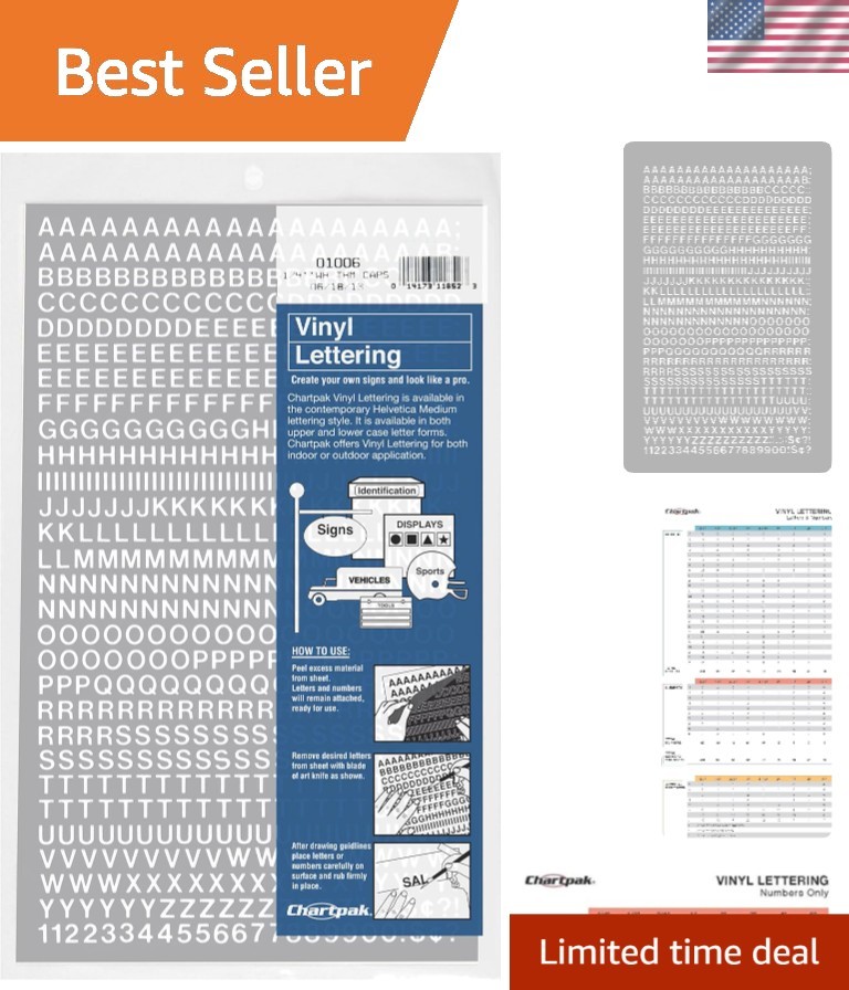 Water-Resistant Self-Adhesive Capital Letters & Numbers - 1/4" High, 610 Pack gallery