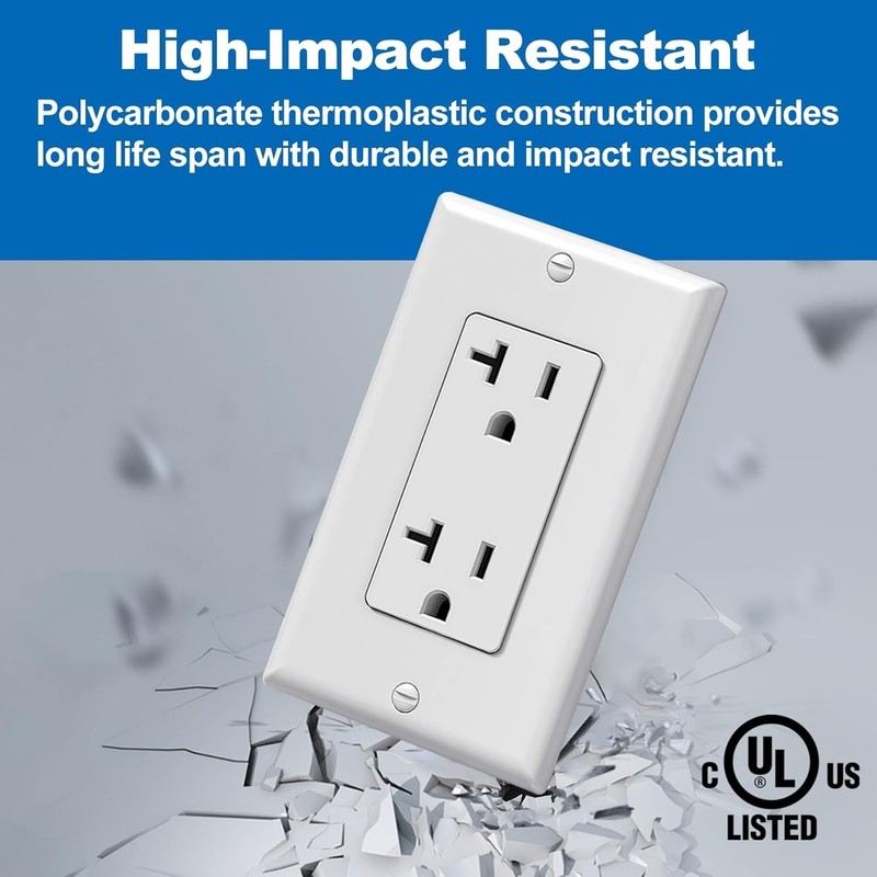 Cost-Effective 50 Pack 20A Decorator Outlets - Ideal for Home and Commercial Use gallery