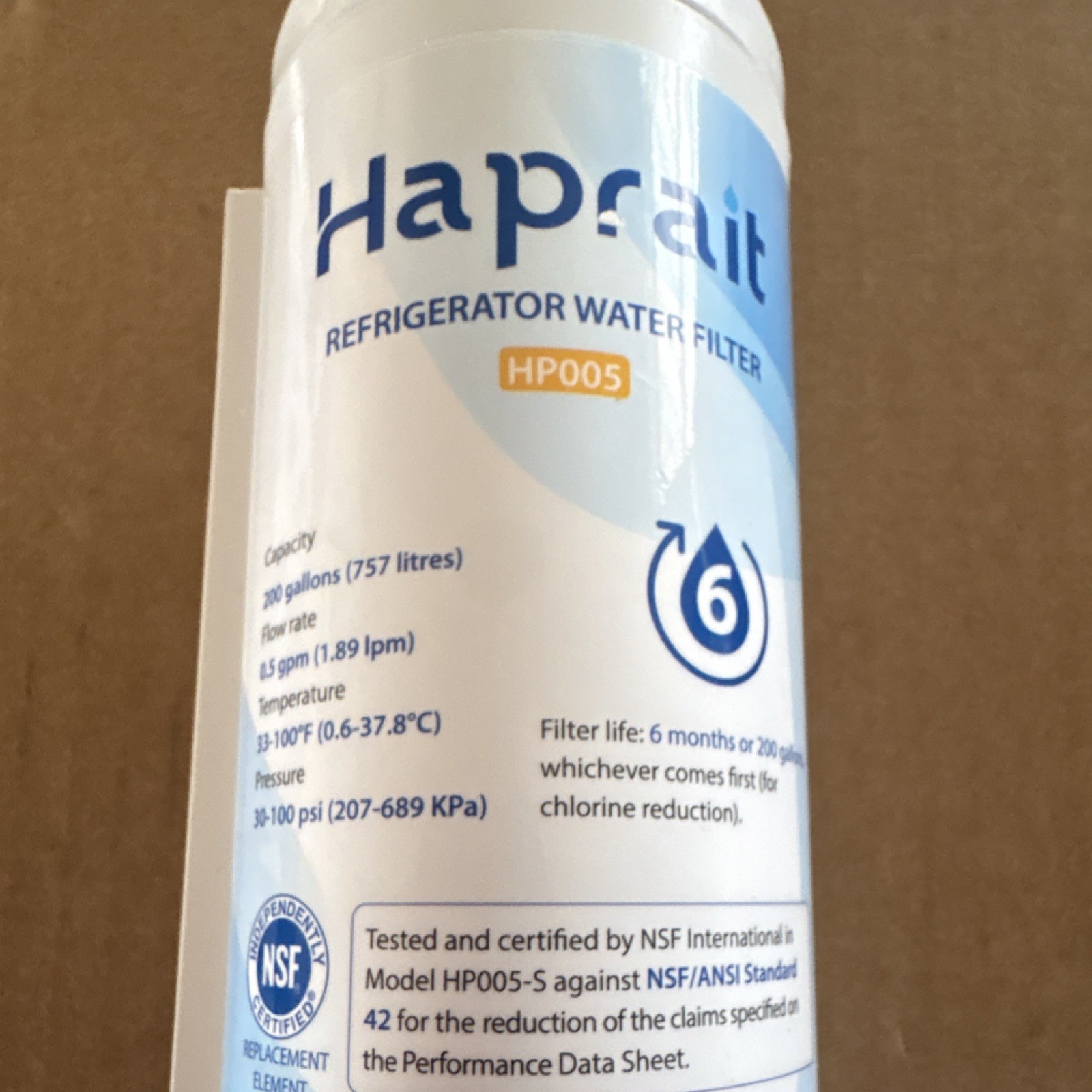 Haprait HP005 Refrigerator Water Filter for Aqua Optima Evolve 200 Gal 1pk gallery