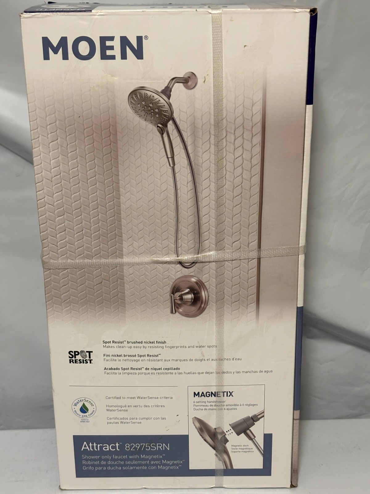 MOEN Magnetix Single-Handle 6-Spray Shower Faucet Brushed Nickel Valve Included gallery